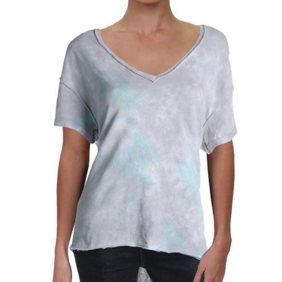 FREE People Tie Dye Cut Out Back Slouchy Boho Tee Size Large - Picture 2 of 14